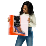 Orange Burnout Fashion Stiletto Print 14×14