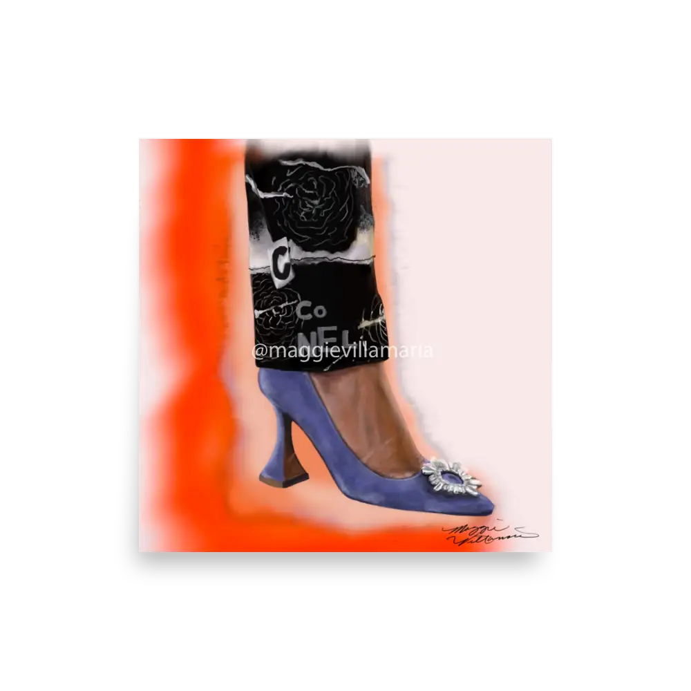Orange Burnout Fashion Stiletto Print
