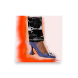 Orange Burnout Fashion Stiletto Print