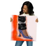 Orange Burnout Fashion Stiletto Print 18×18