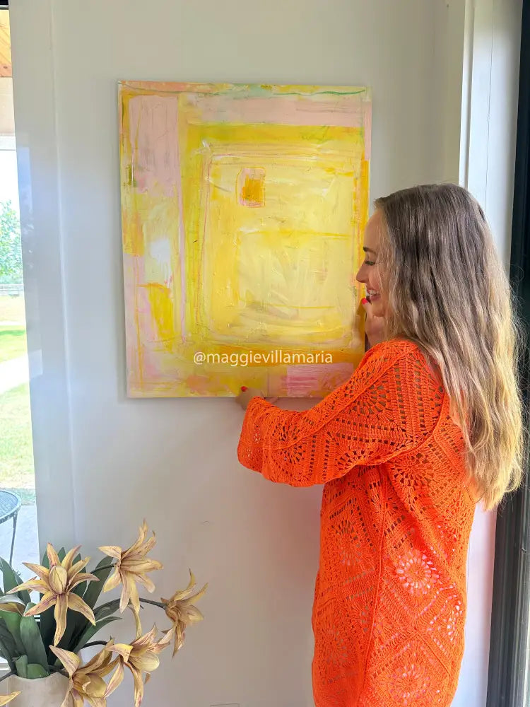 Pink Limoncello Original Artwork 24 X 30 Artwork