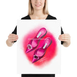 Pink Manolo Shoe Fashion Illustration Print 16×20