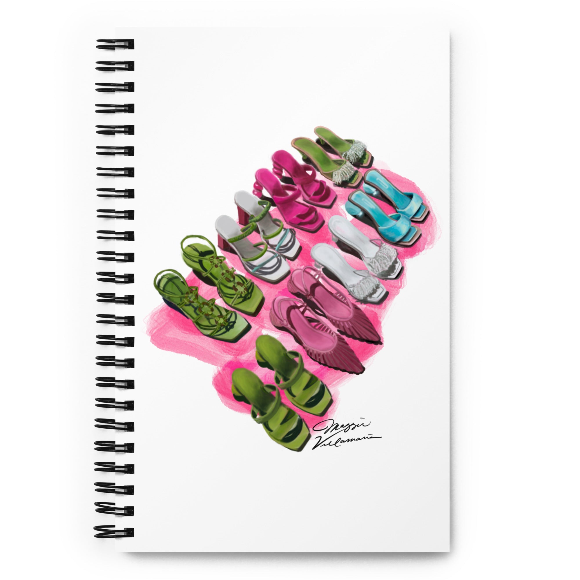 Rainbow Stiletto Illustration Spiral Notebook