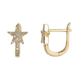 Pave Star Huggie Earrings