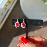 HOLIDAY LUXE HALO EARRING IN RUBY PINK