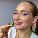 Gold Chubby Organic Hoop Earrings - Maggie Villamaria Jewelry 