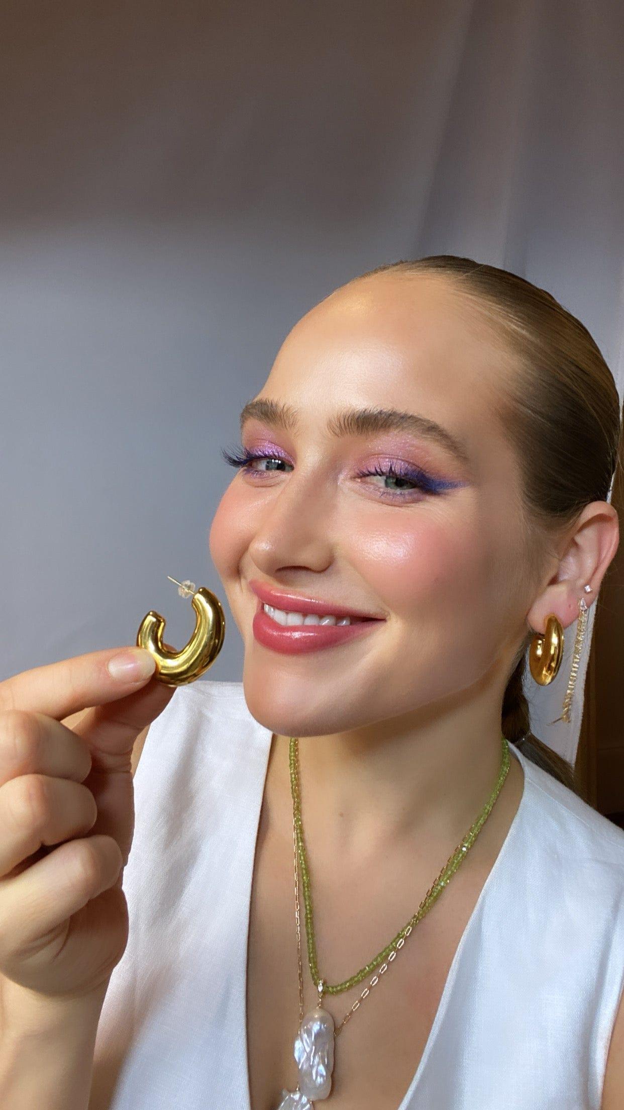 Gold Chubby Organic Hoop Earrings - Maggie Villamaria Jewelry 