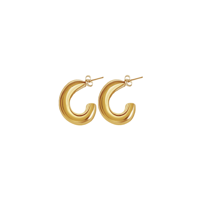 Gold Chubby Organic Hoop Earrings - Maggie Villamaria Jewelry 