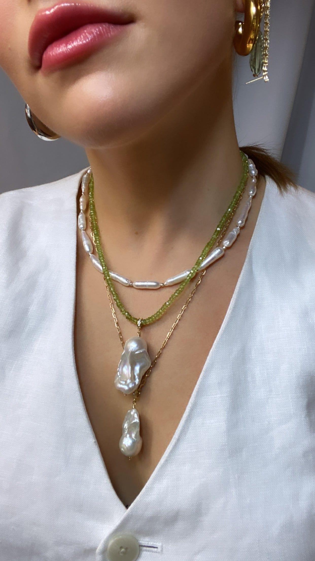 BAROQUE  PEARL CHAIN NECKLACE - Maggie Villamaria Jewelry 
