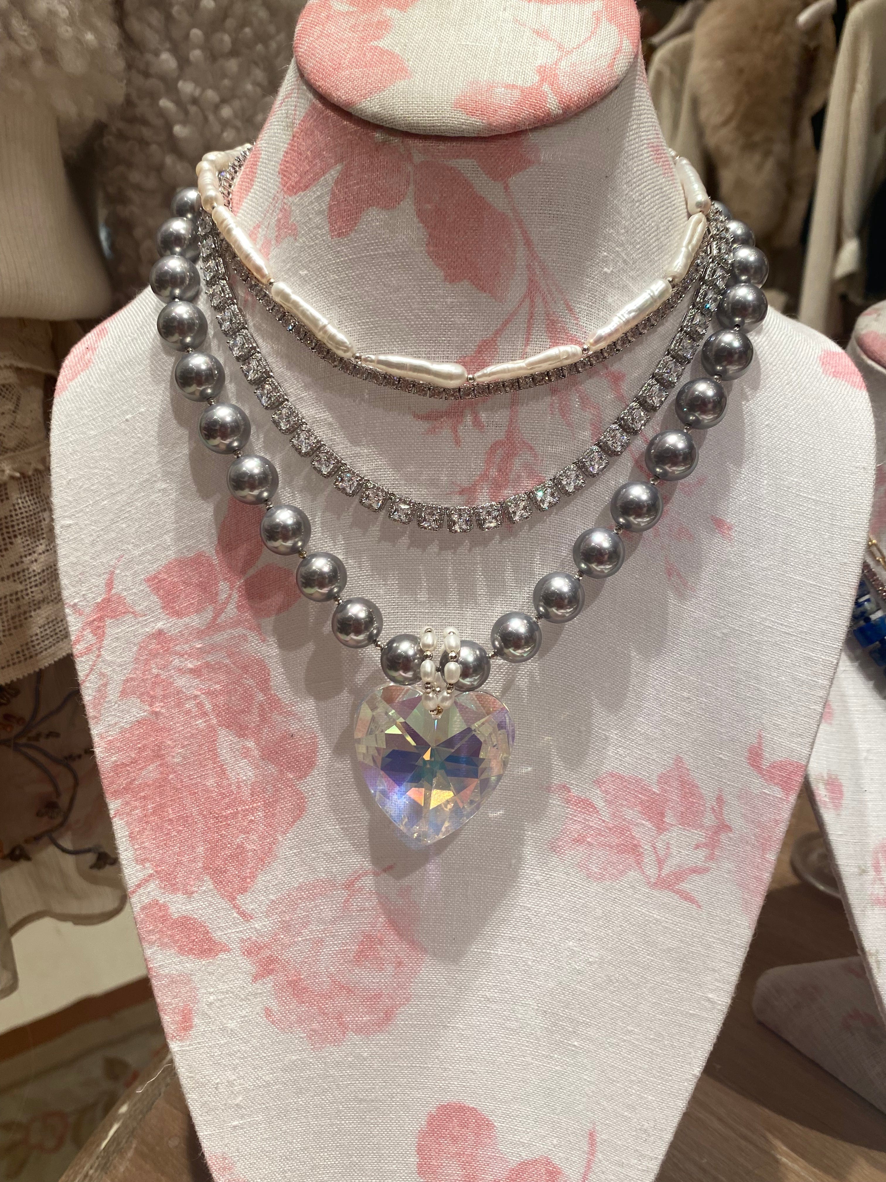 SILVER PEARL COLE NECKLACE - Maggie Villamaria Jewelry 