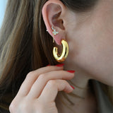 CHUBBY ORGANIC HOOP EARRINGS IN GOLD