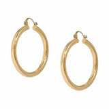 XL HOLLOW GOLD HOOP EARRINGS - Maggie Villamaria Jewelry 
