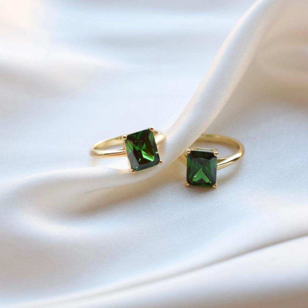 Emerald Stone Princess Ring - Maggie Villamaria Jewelry 