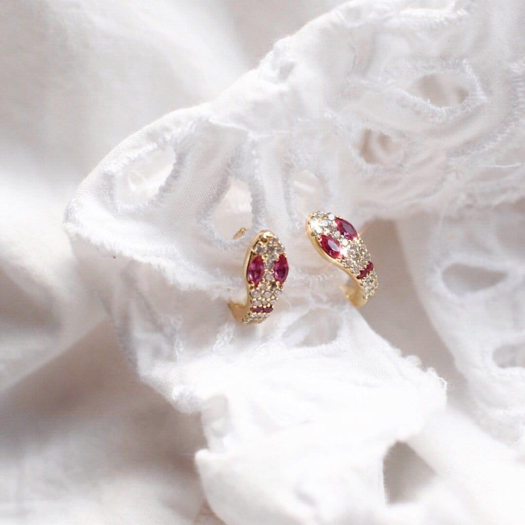 Pink Snake Huggie - Maggie Villamaria Jewelry 