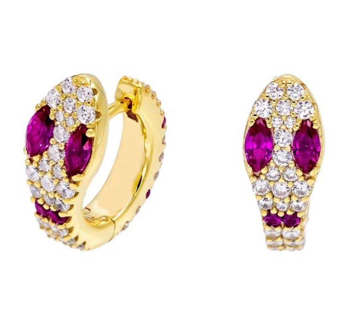 Pink Snake Huggie - Maggie Villamaria Jewelry 