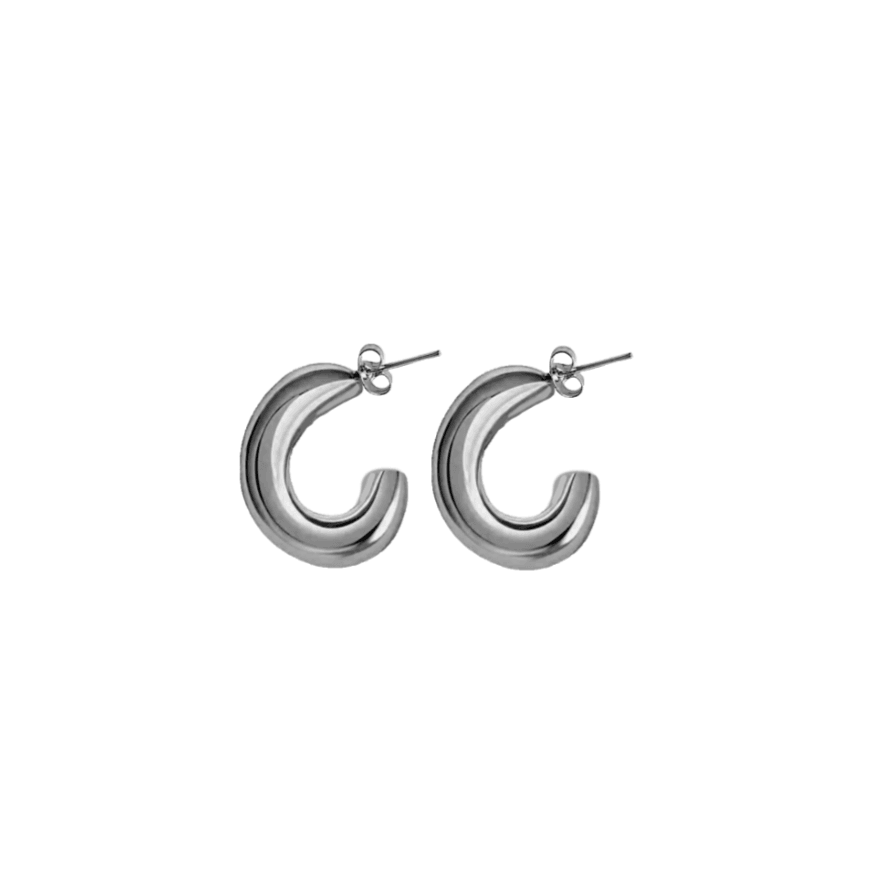 Silver Chubby Organic Hoop Earrings - Maggie Villamaria Jewelry 